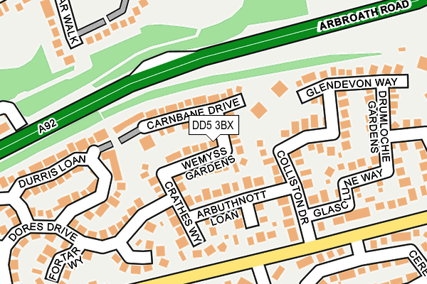 DD5 3BX map - OS OpenMap – Local (Ordnance Survey)