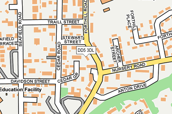 DD5 3DL map - OS OpenMap – Local (Ordnance Survey)