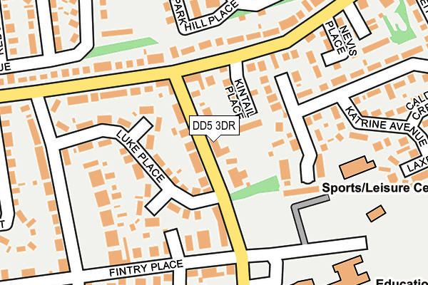 DD5 3DR map - OS OpenMap – Local (Ordnance Survey)