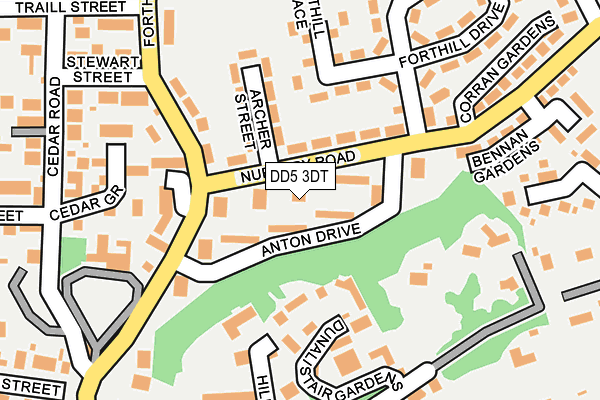 DD5 3DT map - OS OpenMap – Local (Ordnance Survey)