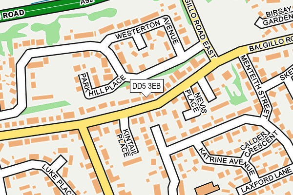 DD5 3EB map - OS OpenMap – Local (Ordnance Survey)