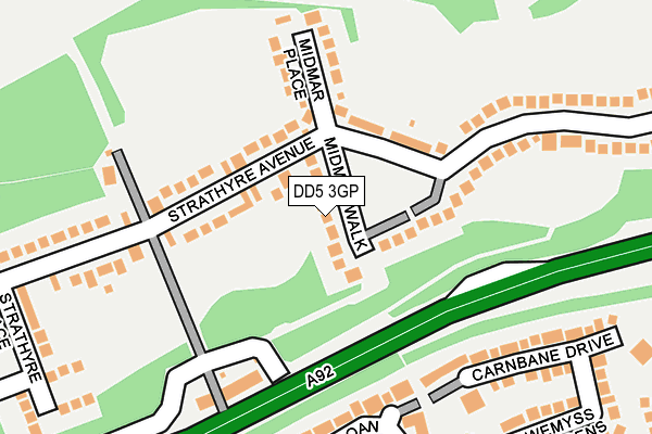 DD5 3GP map - OS OpenMap – Local (Ordnance Survey)