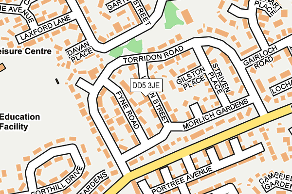 DD5 3JE map - OS OpenMap – Local (Ordnance Survey)