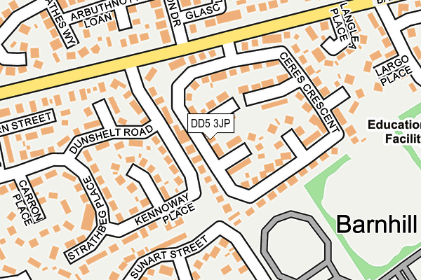 DD5 3JP map - OS OpenMap – Local (Ordnance Survey)