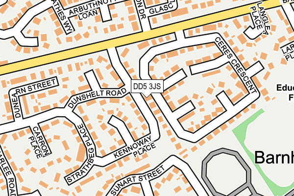 DD5 3JS map - OS OpenMap – Local (Ordnance Survey)