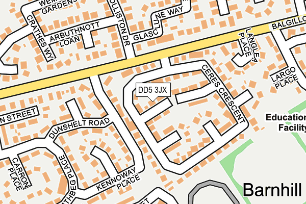 DD5 3JX map - OS OpenMap – Local (Ordnance Survey)