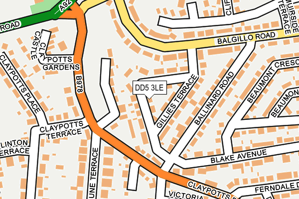 DD5 3LE map - OS OpenMap – Local (Ordnance Survey)