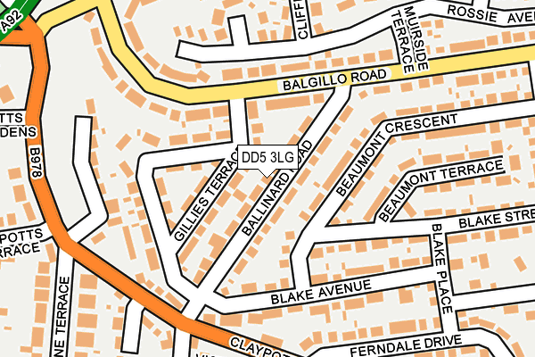 DD5 3LG map - OS OpenMap – Local (Ordnance Survey)