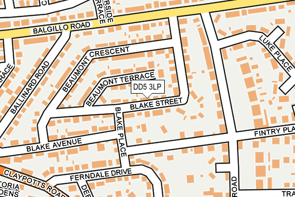 DD5 3LP map - OS OpenMap – Local (Ordnance Survey)
