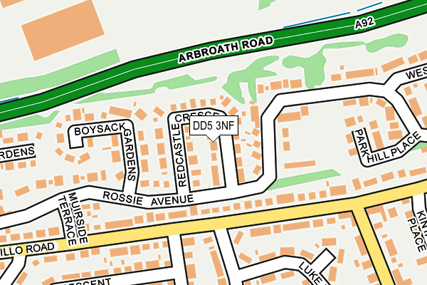 DD5 3NF map - OS OpenMap – Local (Ordnance Survey)