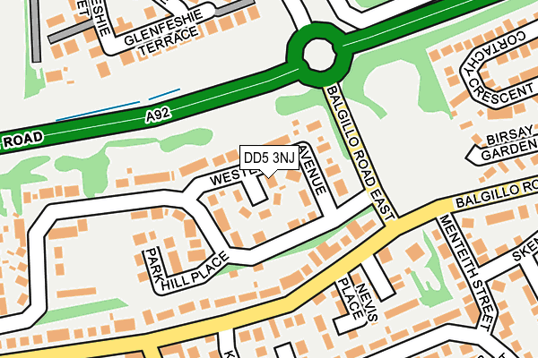 DD5 3NJ map - OS OpenMap – Local (Ordnance Survey)