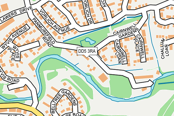 DD5 3RA map - OS OpenMap – Local (Ordnance Survey)