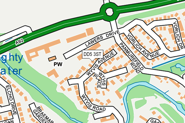 DD5 3ST map - OS OpenMap – Local (Ordnance Survey)