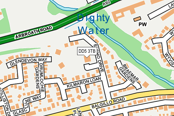 DD5 3TB map - OS OpenMap – Local (Ordnance Survey)