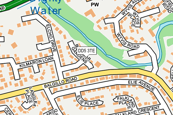 DD5 3TE map - OS OpenMap – Local (Ordnance Survey)