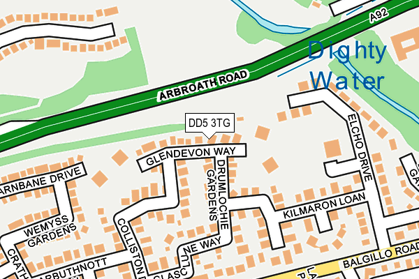 DD5 3TG map - OS OpenMap – Local (Ordnance Survey)
