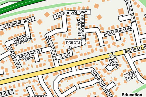 DD5 3TJ map - OS OpenMap – Local (Ordnance Survey)