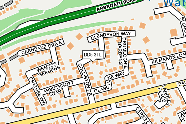DD5 3TL map - OS OpenMap – Local (Ordnance Survey)