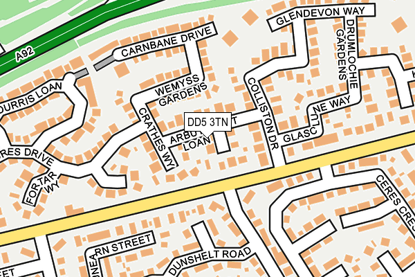 DD5 3TN map - OS OpenMap – Local (Ordnance Survey)