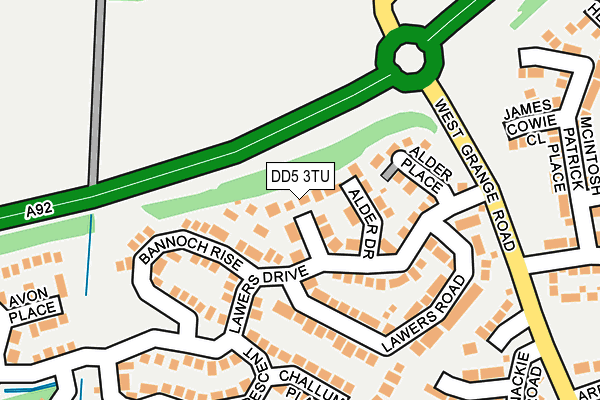 DD5 3TU map - OS OpenMap – Local (Ordnance Survey)