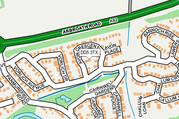 DD5 3TX map - OS OpenMap – Local (Ordnance Survey)