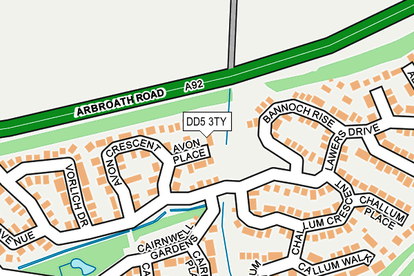 DD5 3TY map - OS OpenMap – Local (Ordnance Survey)