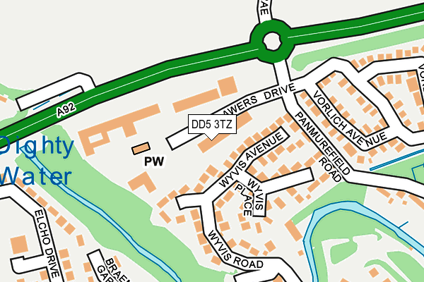 DD5 3TZ map - OS OpenMap – Local (Ordnance Survey)
