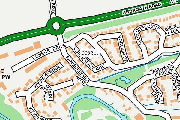 DD5 3UJ map - OS OpenMap – Local (Ordnance Survey)