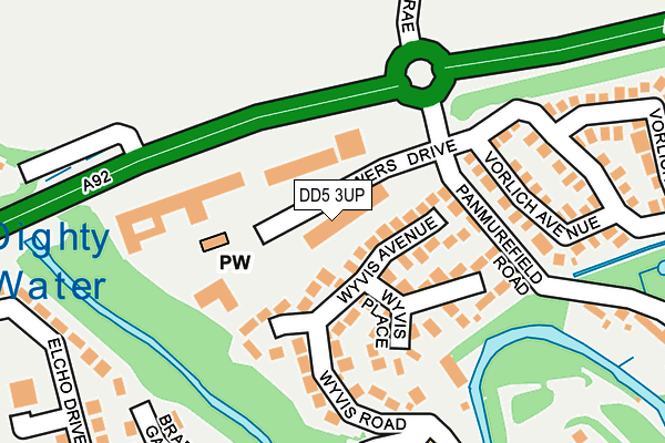 DD5 3UP map - OS OpenMap – Local (Ordnance Survey)