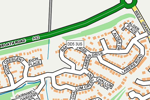 DD5 3US map - OS OpenMap – Local (Ordnance Survey)