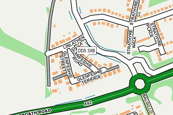 DD5 3XB map - OS OpenMap – Local (Ordnance Survey)