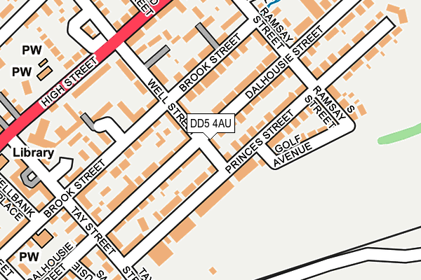 DD5 4AU map - OS OpenMap – Local (Ordnance Survey)