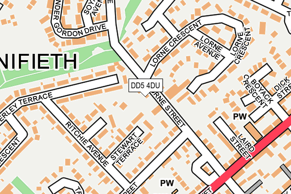 DD5 4DU map - OS OpenMap – Local (Ordnance Survey)