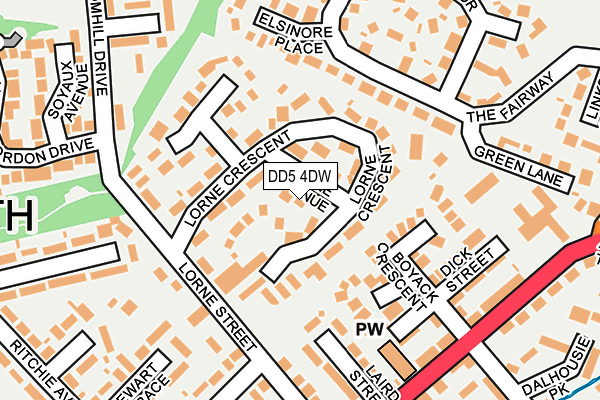 DD5 4DW map - OS OpenMap – Local (Ordnance Survey)