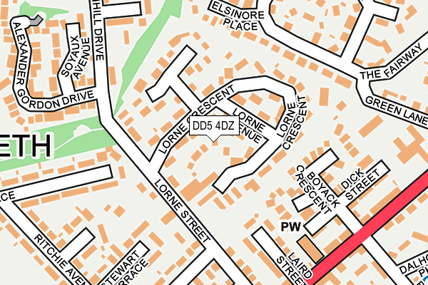 DD5 4DZ map - OS OpenMap – Local (Ordnance Survey)