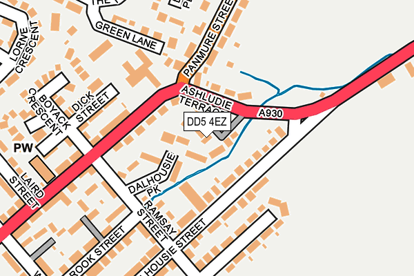 DD5 4EZ map - OS OpenMap – Local (Ordnance Survey)