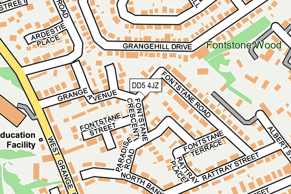 DD5 4JZ map - OS OpenMap – Local (Ordnance Survey)