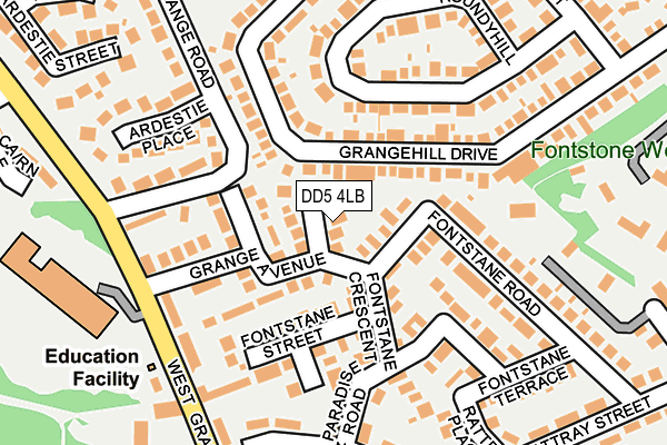 DD5 4LB map - OS OpenMap – Local (Ordnance Survey)