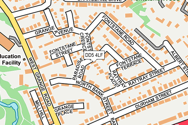 DD5 4LF map - OS OpenMap – Local (Ordnance Survey)