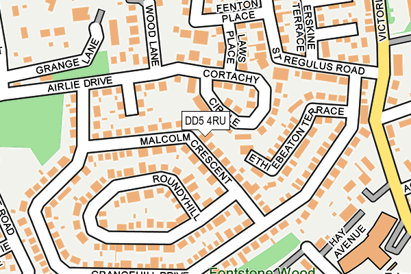 DD5 4RU map - OS OpenMap – Local (Ordnance Survey)