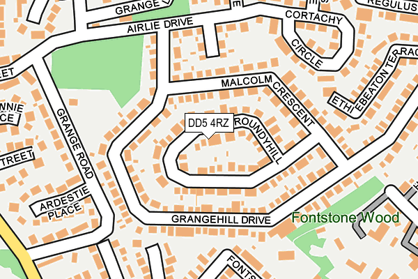 DD5 4RZ map - OS OpenMap – Local (Ordnance Survey)