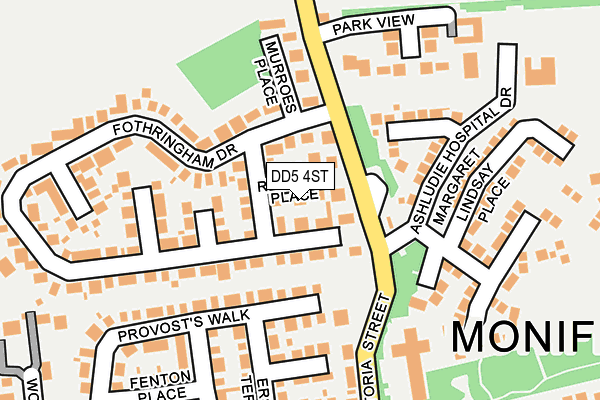 DD5 4ST map - OS OpenMap – Local (Ordnance Survey)