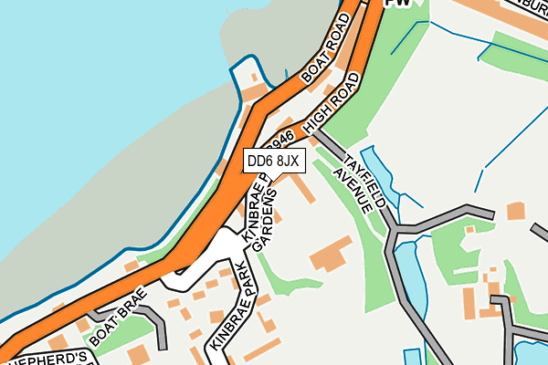DD6 8JX map - OS OpenMap – Local (Ordnance Survey)