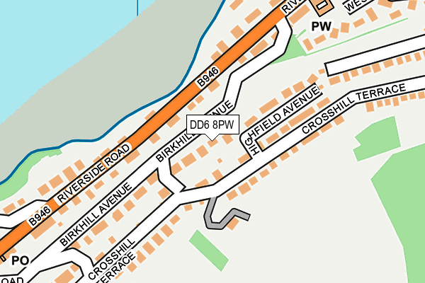 DD6 8PW map - OS OpenMap – Local (Ordnance Survey)