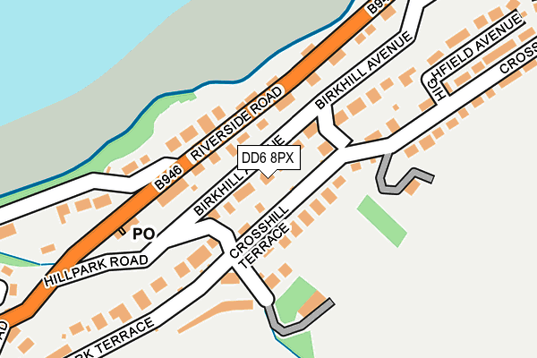 DD6 8PX map - OS OpenMap – Local (Ordnance Survey)