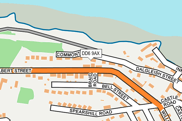 DD6 9AX map - OS OpenMap – Local (Ordnance Survey)