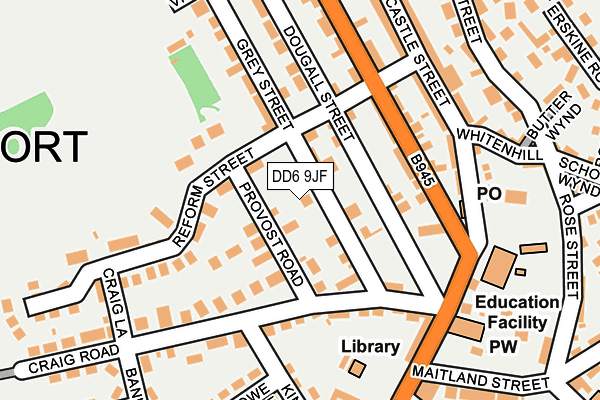 DD6 9JF map - OS OpenMap – Local (Ordnance Survey)