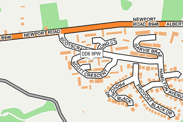 DD6 9PW map - OS OpenMap – Local (Ordnance Survey)