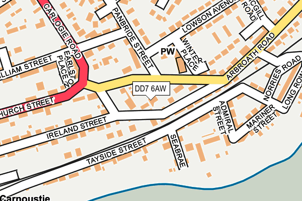 DD7 6AW map - OS OpenMap – Local (Ordnance Survey)