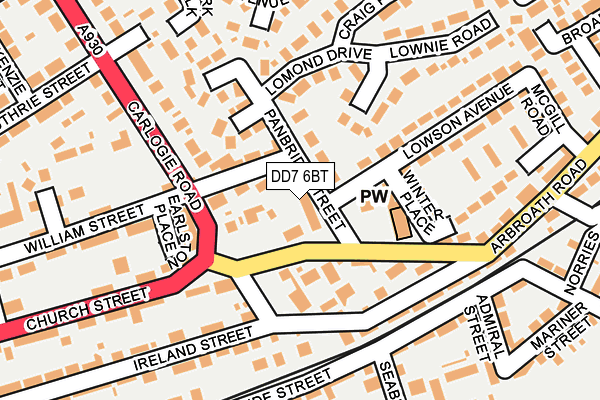 DD7 6BT map - OS OpenMap – Local (Ordnance Survey)